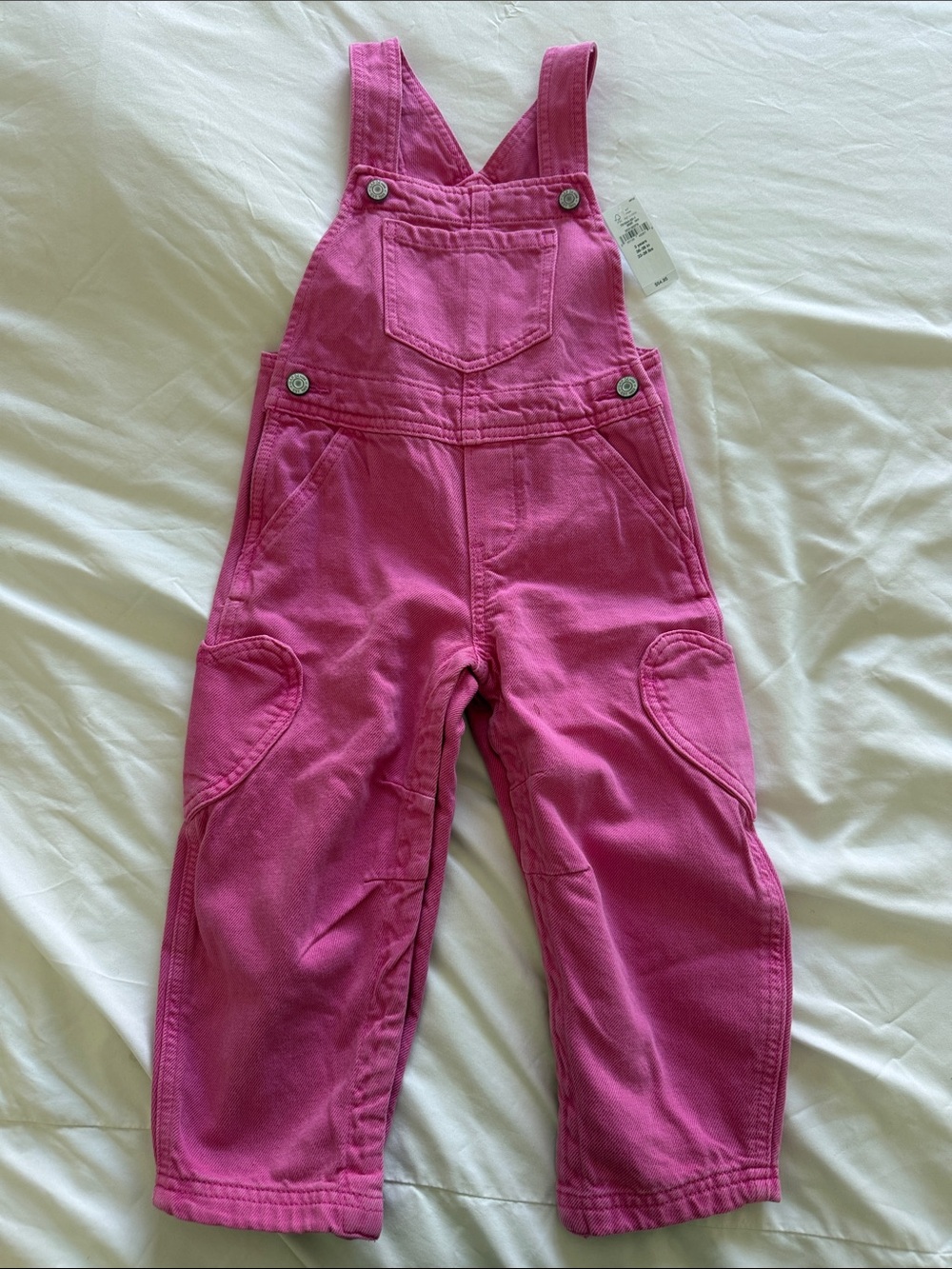 NEW WITH TAGS: GAP Bright Pink Girls' Overalls with Front Pocket